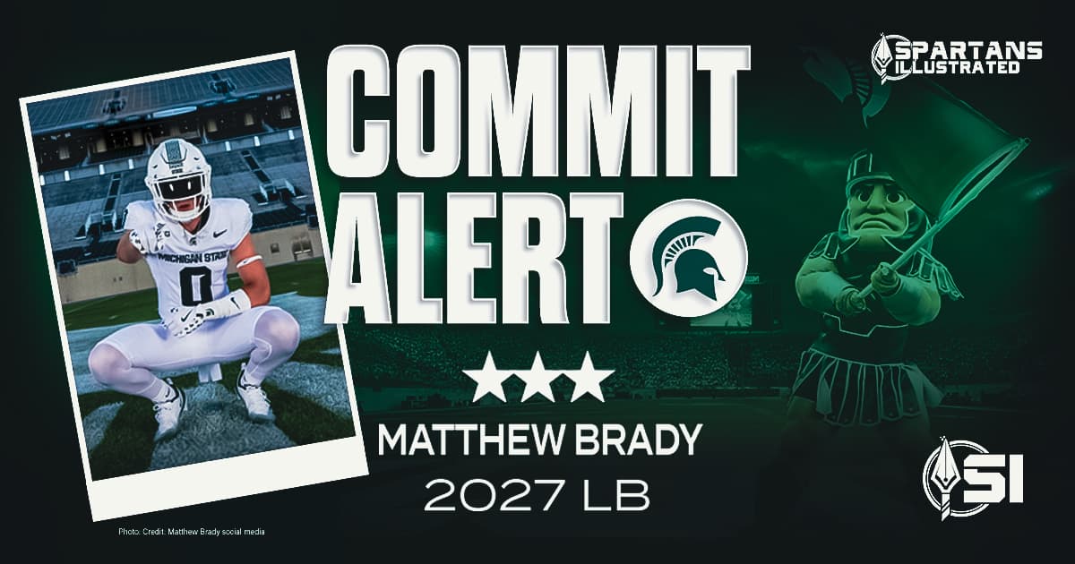 Priority three-star linebacker Matthew Brady commits to Michigan State 