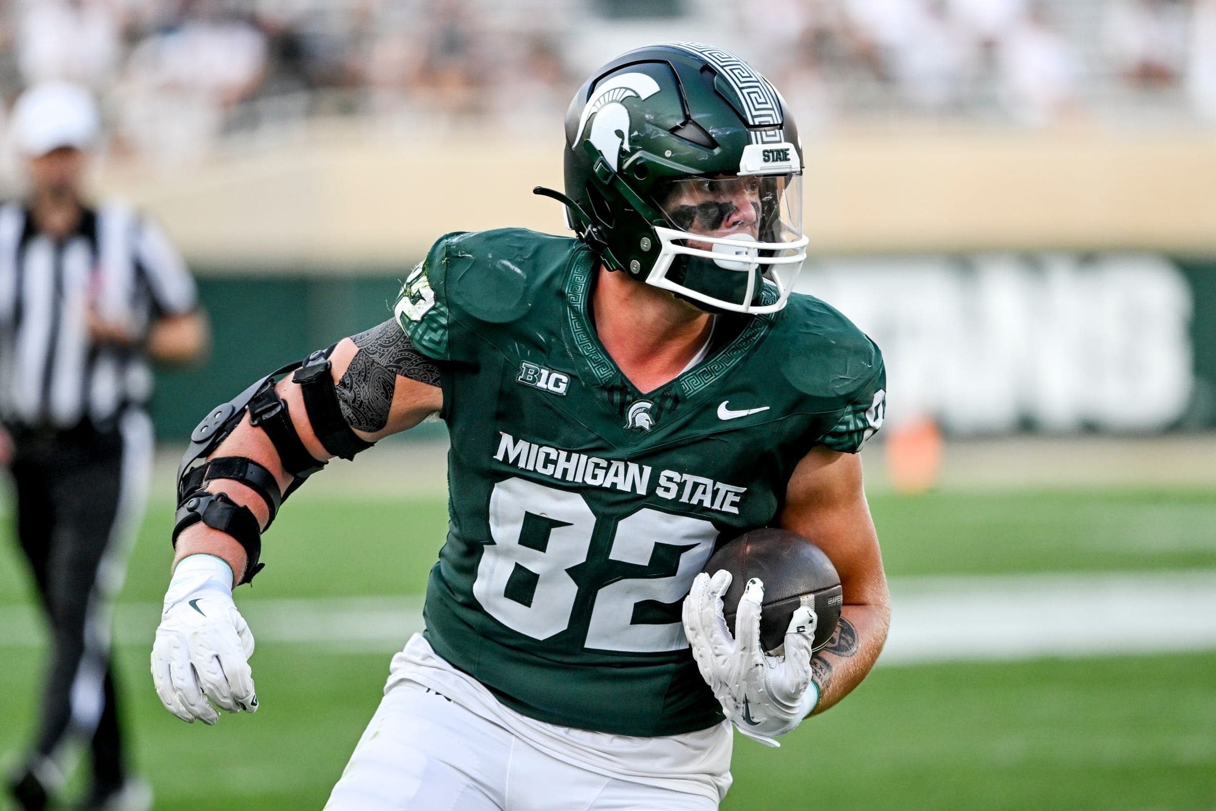 Opportunity in Transition: MSU TE Brennan Parachek sees growth at the halfway point of spring article image about Brian Wozniak