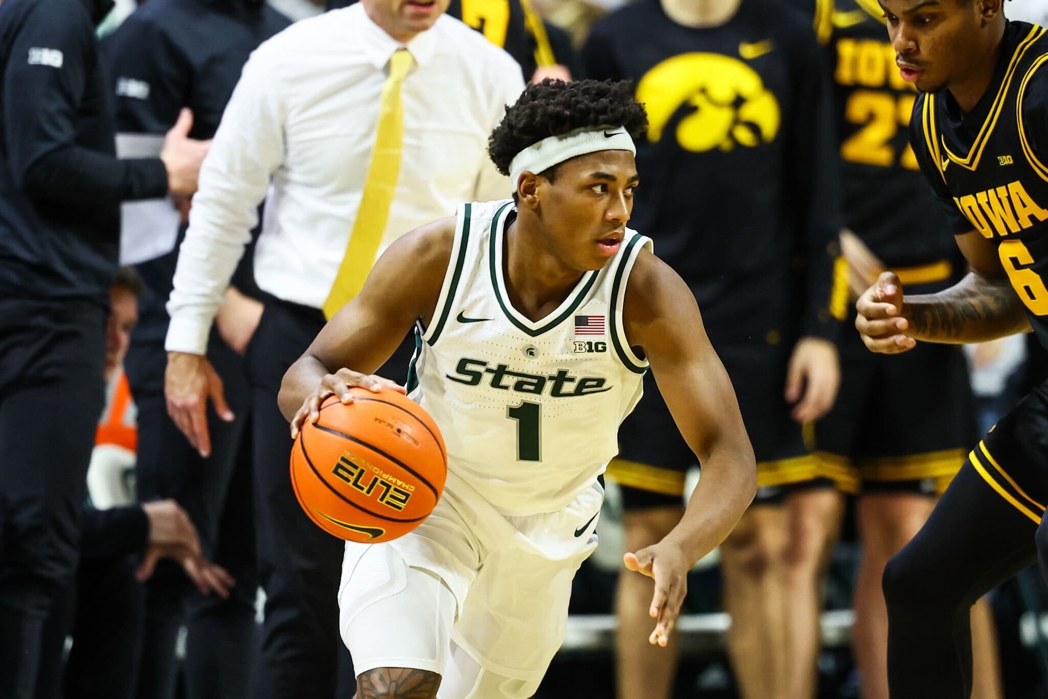 Michigan State dominates Iowa, 71-52, in Big Ten opener to stay perfect article image about coen carr