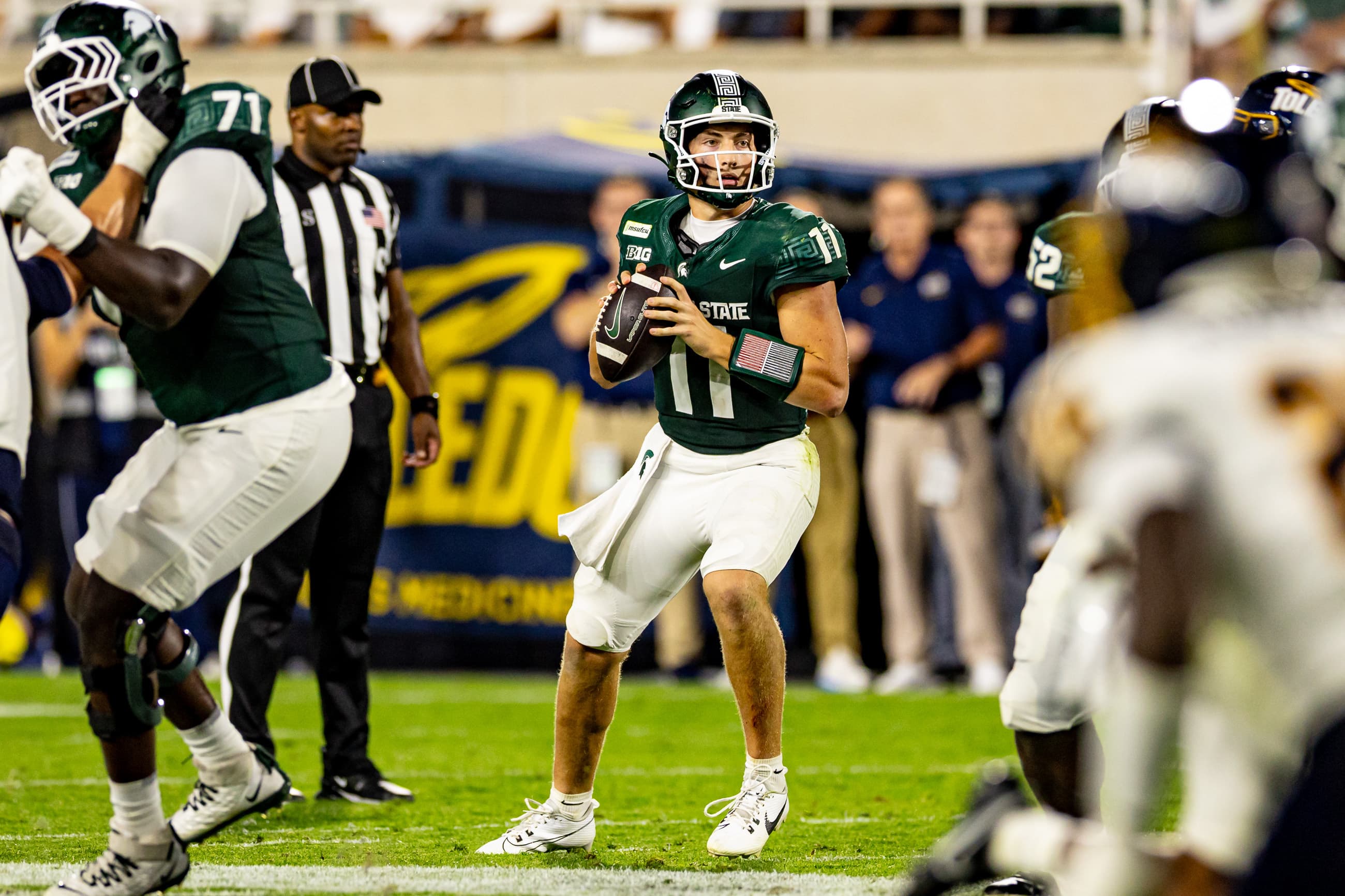 Michigan State QB Alessio Milivojevic shows poise and leadership in win over Toledo article image about Michigan State football