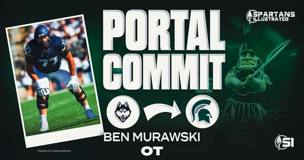 Michigan State lands transfer portal commitment from UConn OT Ben Murawski article image about Pat Fitzgerald