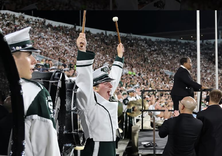 Breaking Barriers: Jenna Wesley is the first woman section leader of the Michigan State Drumline article image about Michigan State Marching Band