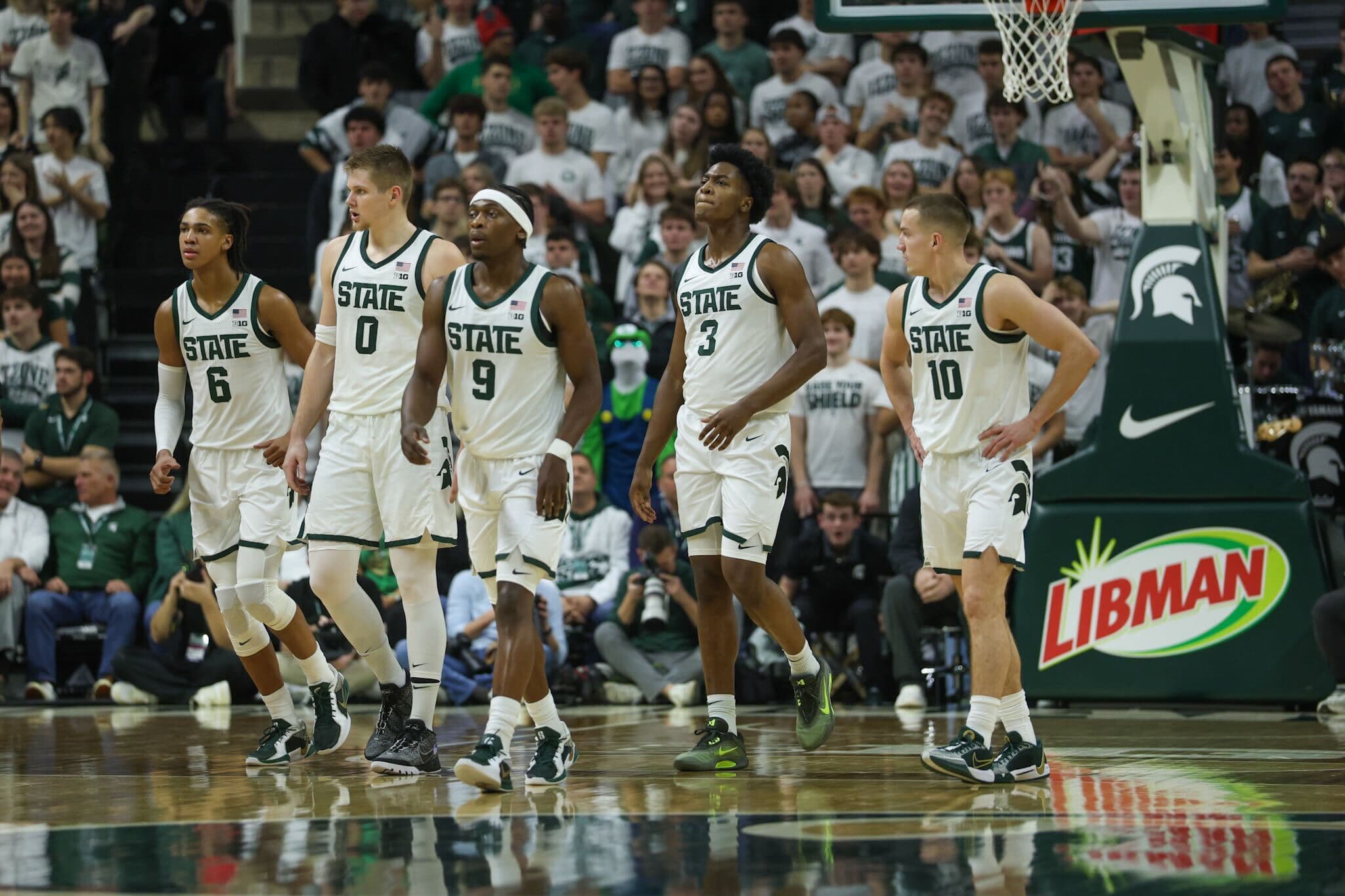 Inside the MSU locker room after a dominating win over UDM article image about Coen Carr