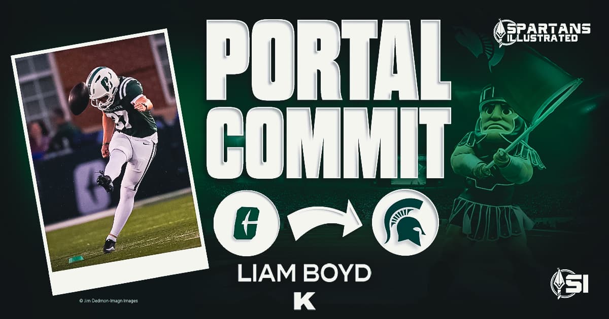 Michigan State earns the commitment of Charlotte kicker Liam Boyd out of the transfer portal