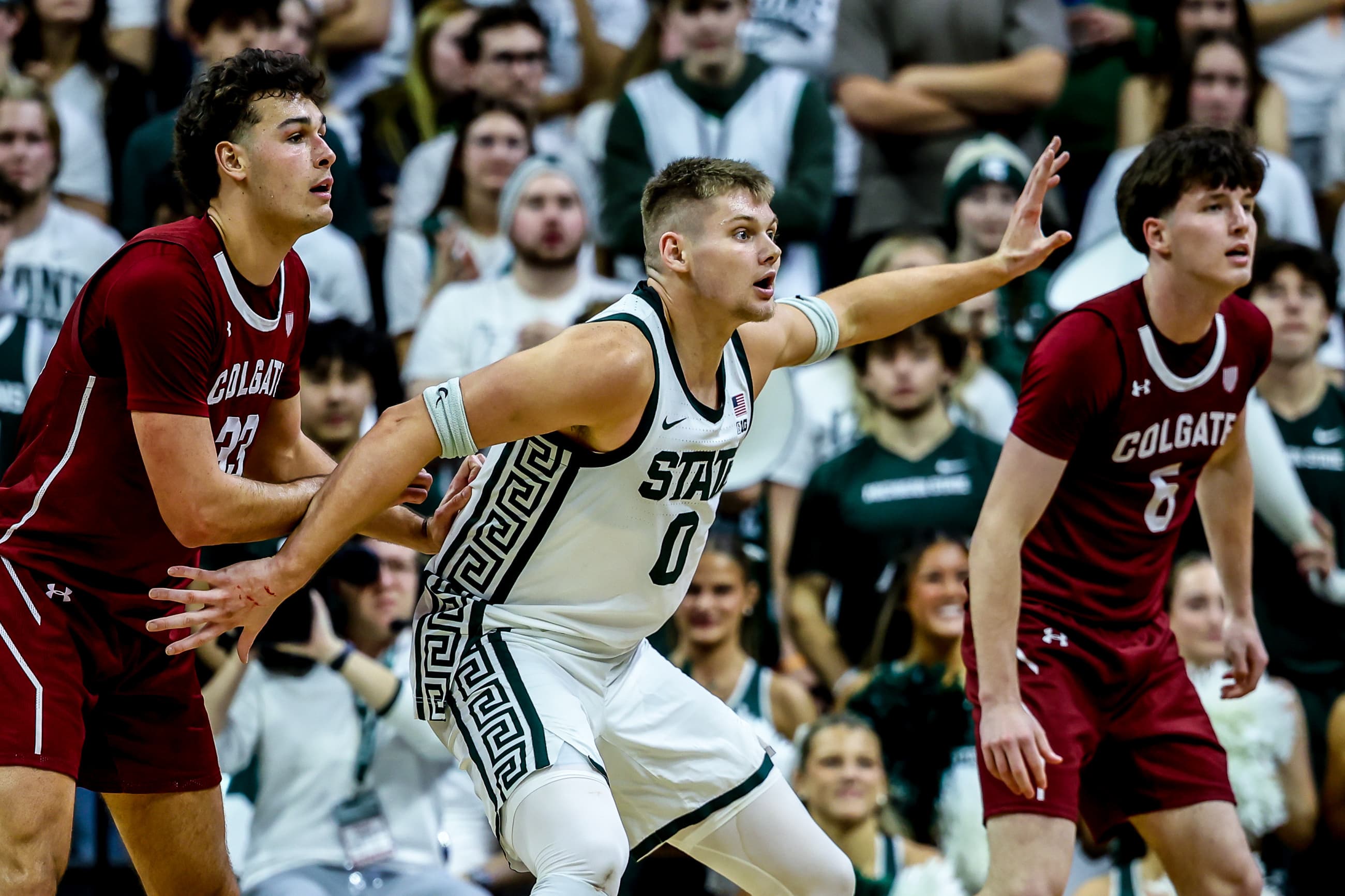 Jaxon Kohler harps on Michigan State's slow start against Colgate article image about Michigan State Basketball