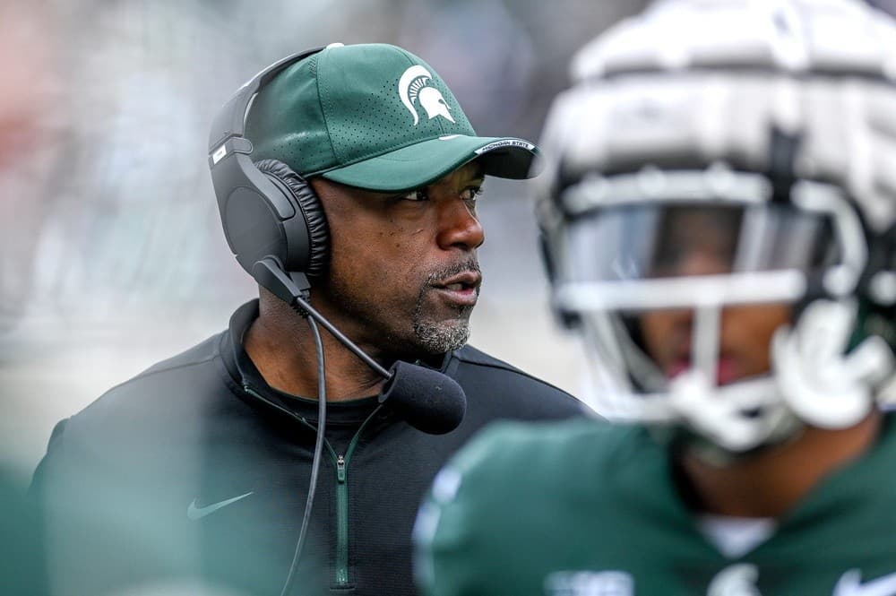 Michigan State wide receivers coach Courtney Hawkins retained by Pat Fitzgerald article image about Michigan state football